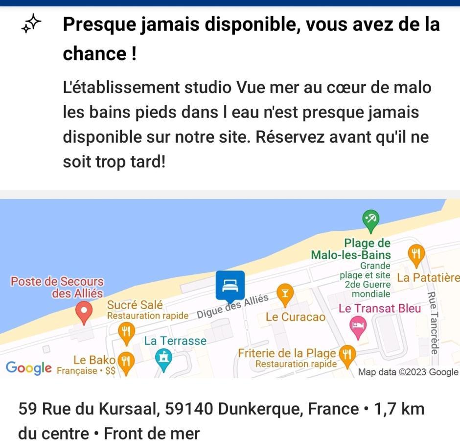 Dunkirk Studio Vue Mer Au Coeur De Malo Les Bains Pieds Dans L Eau מראה חיצוני תמונה
